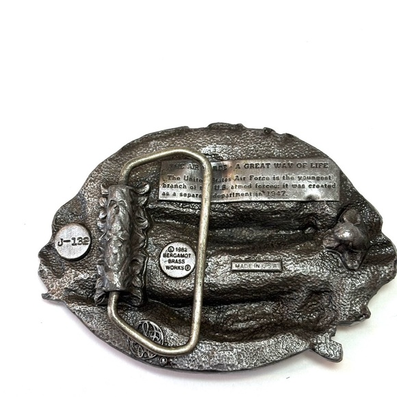 Vintage 1982 Bergamot Brass Works U.S. Air Force 3D Pewter Belt Buckle Patriotic - Picture 2 of 7